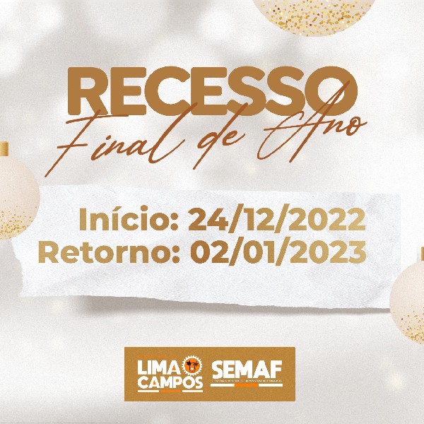 RECESSO DE NATAL - FELIZ NATAL! FELIZ 2023!